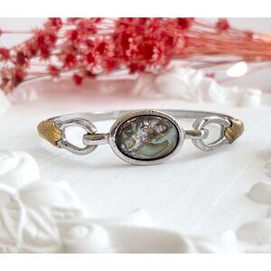 Avon Two Toned Vintage Abalone 1970's Bracelet Bangle Minimalist Bracelet